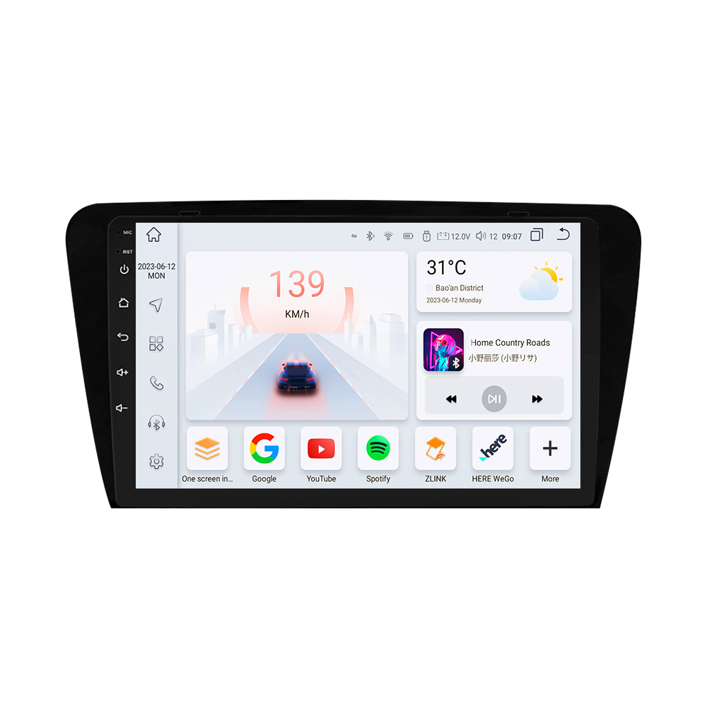 10.1 inch AM/FM/GPS/BT navigation 2 din car radio for Skoda