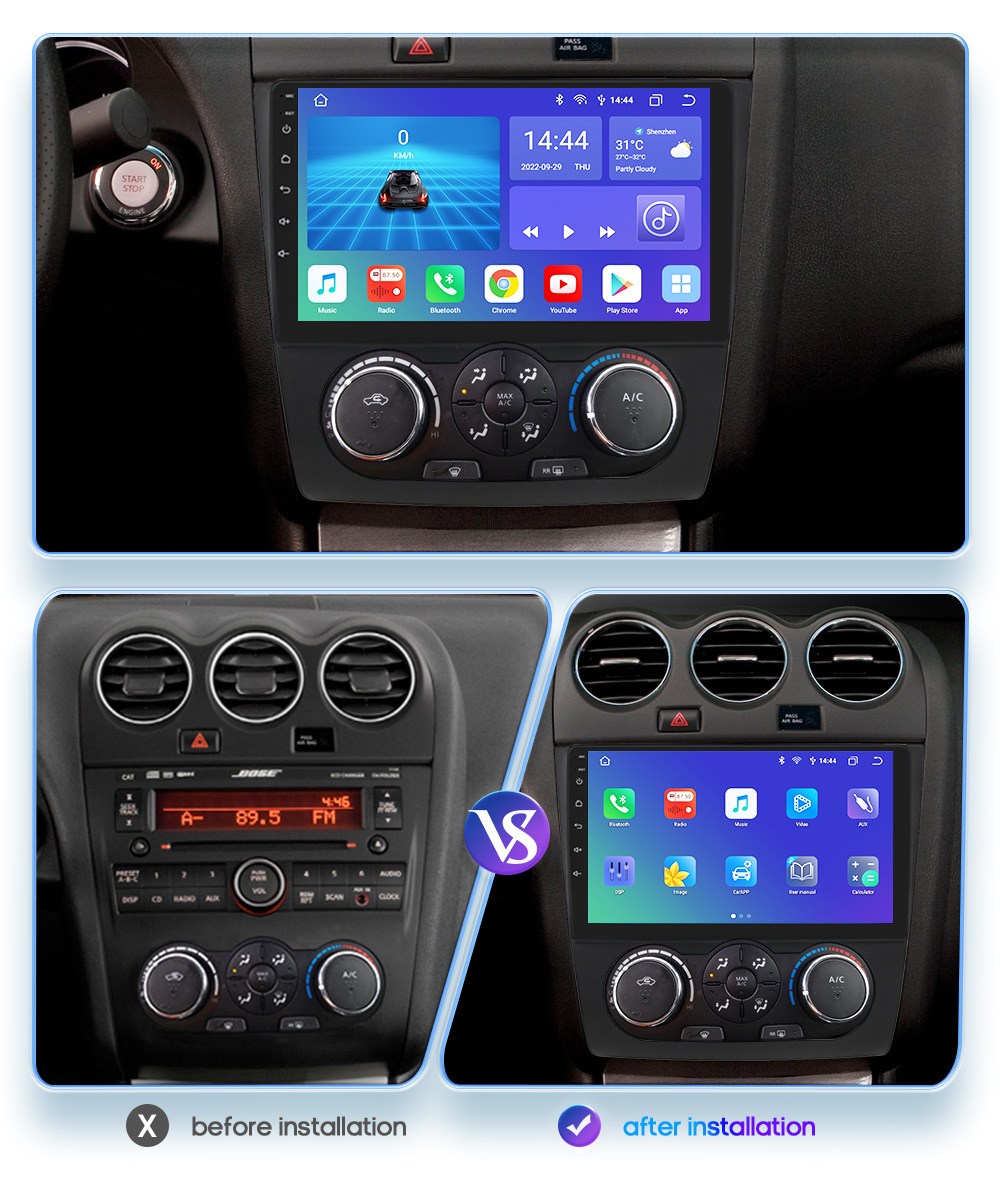 OEM 9 inch android car radio suitable for nissan 2008 2009 2010 2011 2012 with gps and player