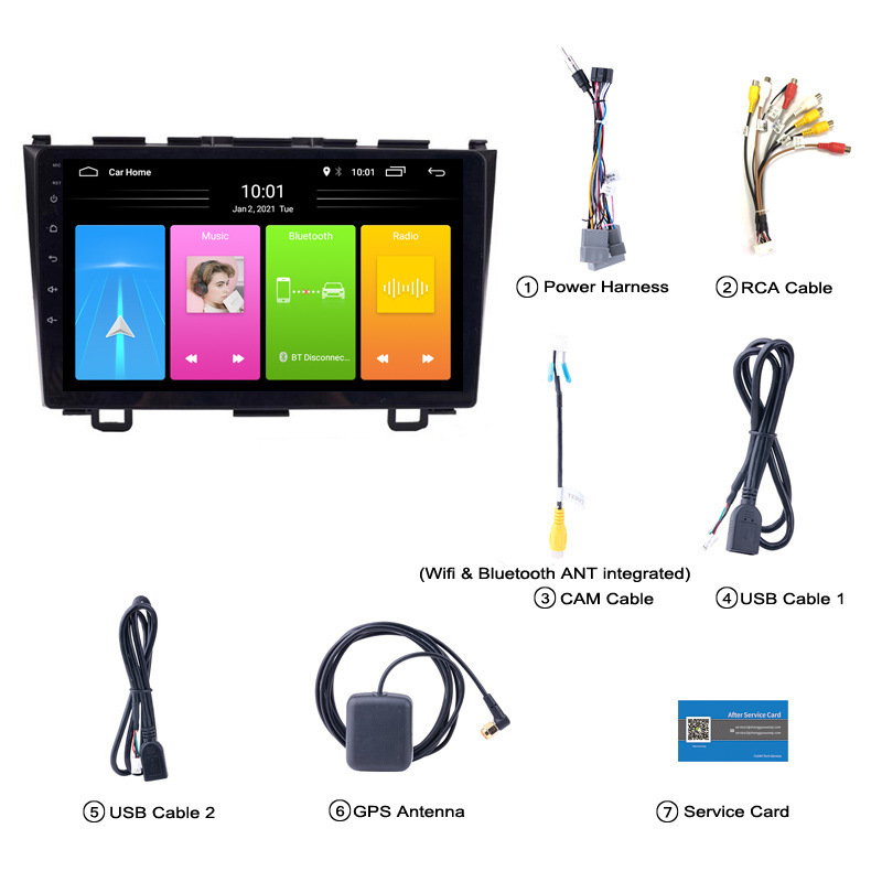 Customizable 9 inch gps and player 2 din IPS screen android stereo for Honda 2007-2011